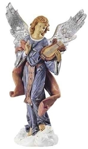 Life Size Angel Standing on a Cloud Statue by Fontanini Silver Wings